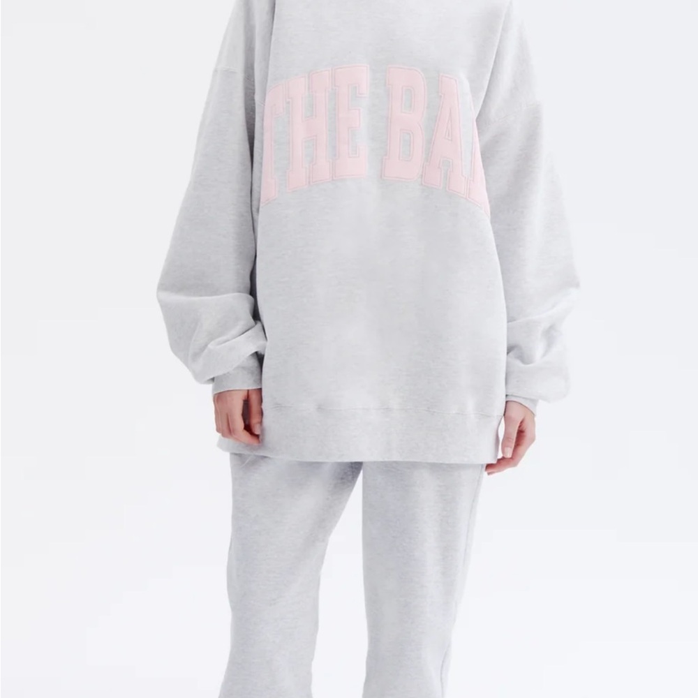 THE BAR SWEATSHIRT HEATHER GREY / BLUSH